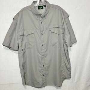 Stillwater Supply Co. Button-Down Vented Fishing Shirt Gray Sz L